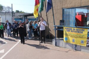 Prefeito fala na abertura da Semana da Pessoa com Deficiência.