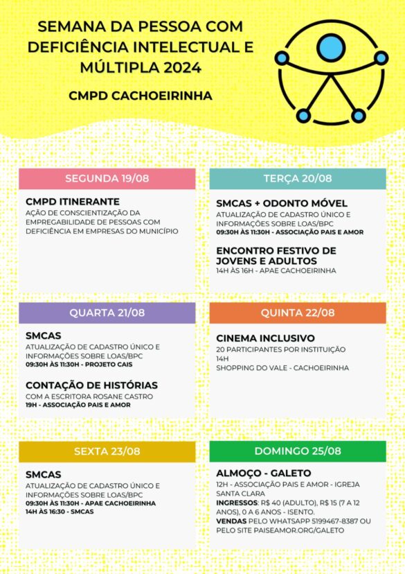 Semana da Pessoa com Deficiência começa na próxima segunda-feira em Cachoeirinha