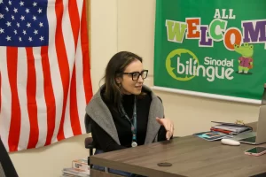 Coordenadora do ensino bilíngue, Yryna Karkow