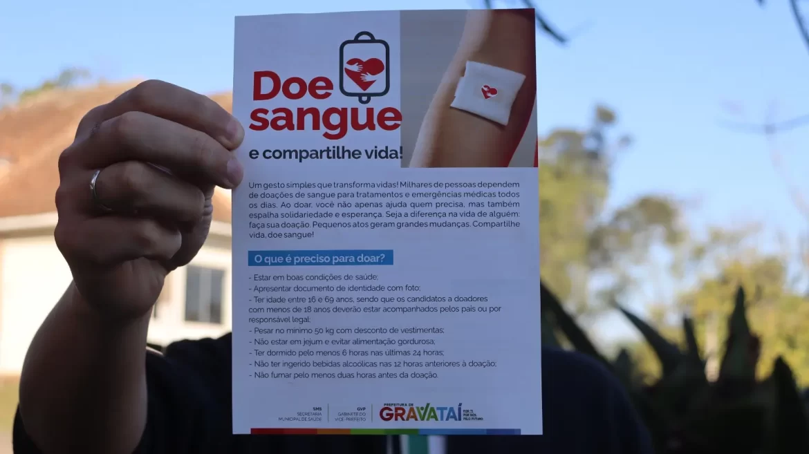 Campanha Doe Sangue e Compartilhe Vida garante transporte gratuito de Gravataí ao Hemorgs na próxima quarta